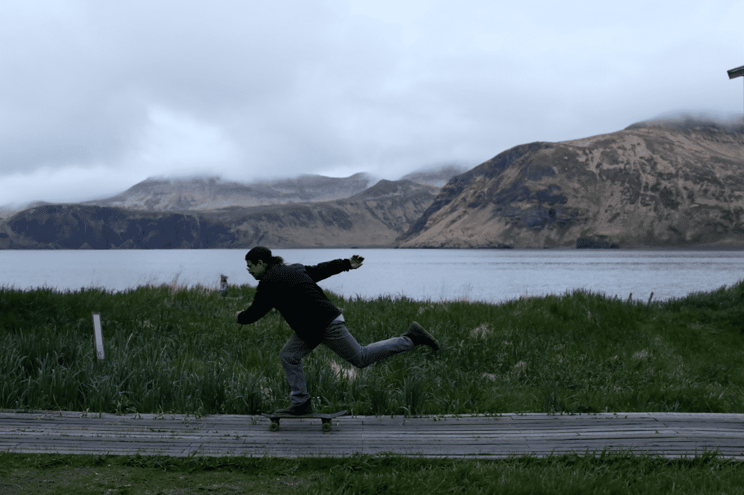 Unangax Man Skateboarding