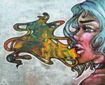 Exhalation: Tempera, ink, and acrylic on canvas board.