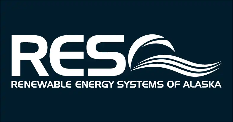 Renewable Energy Systems of Alaska logo on blue background.