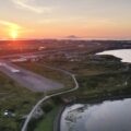 Sun setting over Cold Bay, Alaska