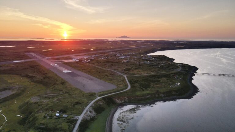 Sun setting over Cold Bay, Alaska