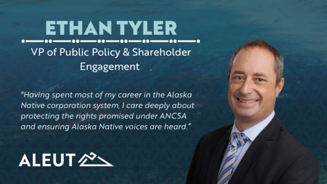 Headshot of Ethan Tyler with his new title, VP of Public Policy & Shareholder Engagement with a quote from the press release